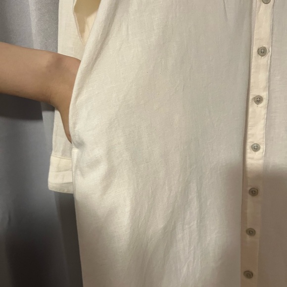 Old Navy Cream Button-Down Shirt Dress - Picture 2 of 9